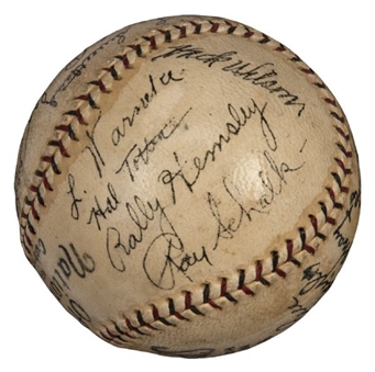 Chicago Cubs 1931 Team Signed (15 Signatures) Baseball Including Hack Wilson